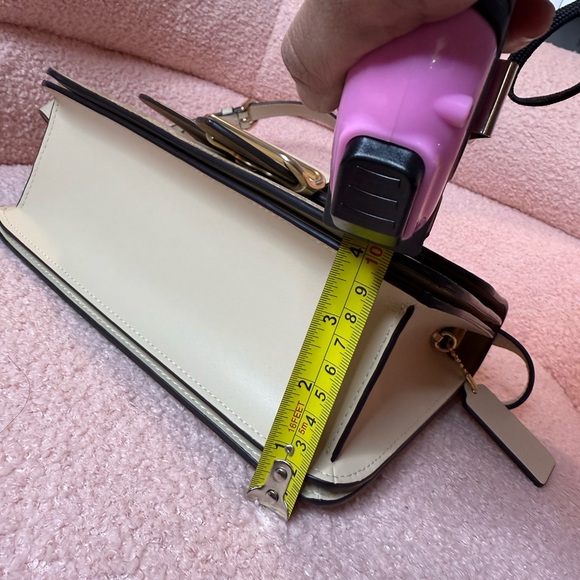 Coach Tan and Cream Shoulder Bag with Monogram Pattern - Picture 7 of 11